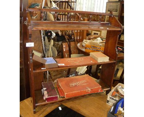 Edwardian mahogany three-tier wall shelf