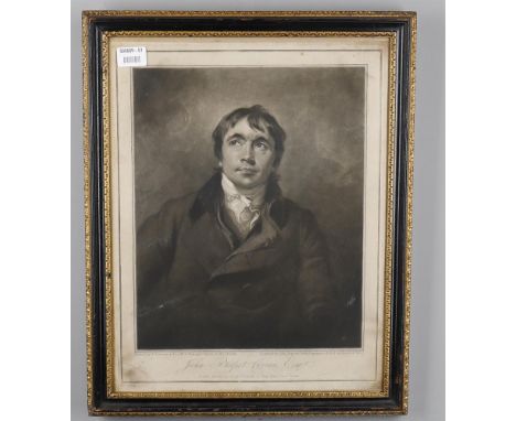 
	
		Two portrait prints including John Jacobe after Joshua Reynolds, 'Mary Meyer as Hebe', mezzotint, 56.5 x 38cms, publishe