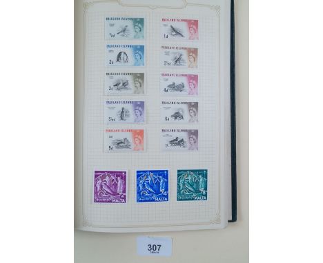 A small stamp album of mainly Commonwealth and US mint commem set/part sets.  Well presented and in very good condition .