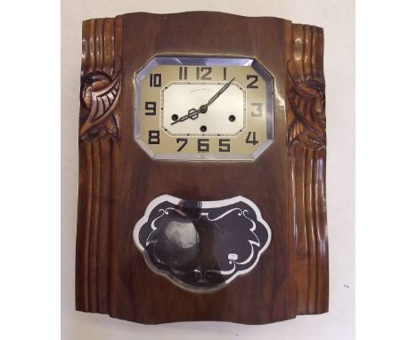 A French glazed chiming wall clock 'Veritable Westminster' - lacking glass