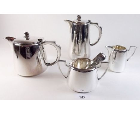 A silver plated four piece tea service
