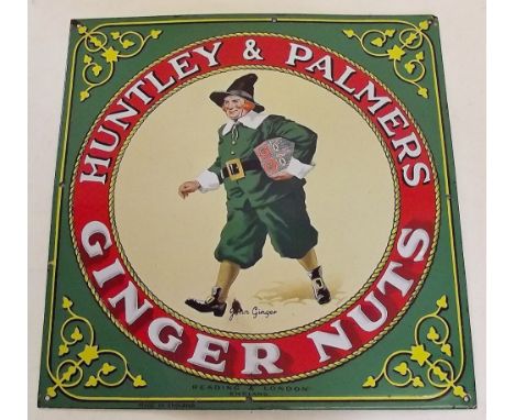 A Huntley and Palmers Ginger Nuts enamel sign - 46 x 46cm