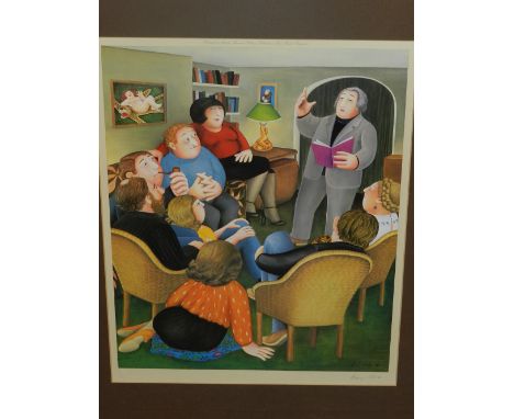 Beryl Cook (1926 - 2008), Poetry Reading, lithograph, published by Alexander Gallery Bristol, blindstamp and signed in pencil