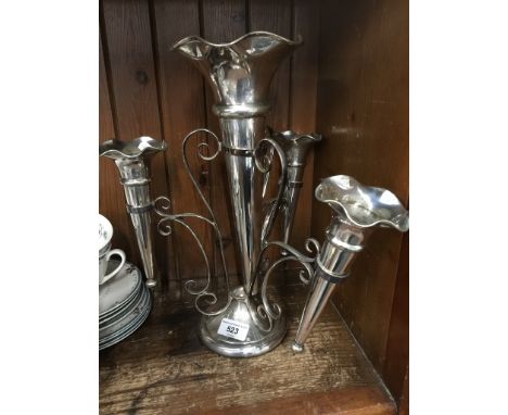 A silver plate epergne. Ht.35cm 