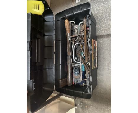 A Stanley pklastic toolbox and tools 
