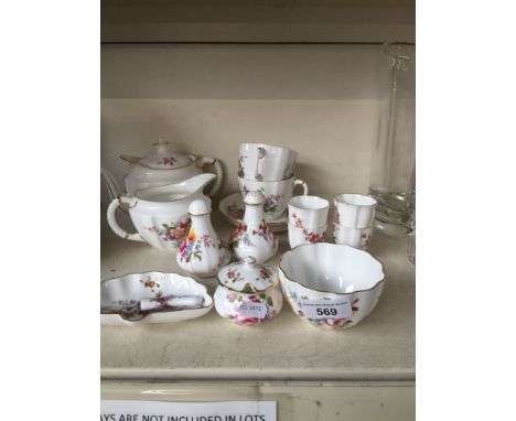 Royal Crown Derby 'Derby Posies' tea for two, 4 eggcups, butter portion dish & knife and condiments setCondition Report: Afte