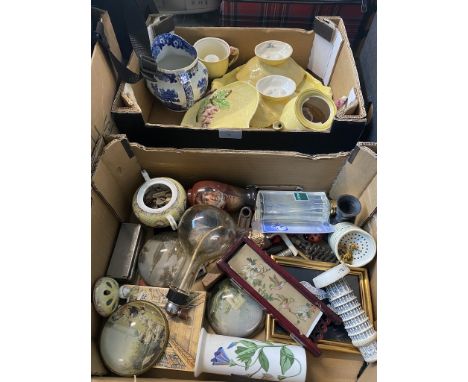 A box of collectables and a box of Carltonware 