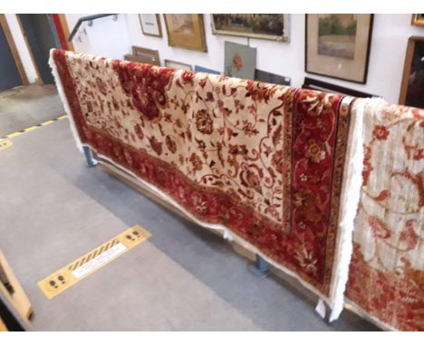 A modern Keshan style carpet, cream ground 230cm x 160cm. 
