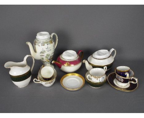 Mixed tea wares comprising Wedgwood Columbia, Wedgwood Chinese Legend, Spode Royal Windsor, Royal Worcester Imperial, Spode A