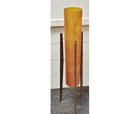 Mid 20th century design - a 'retro' cylindrical tripod lamp, c.1970