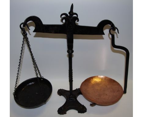 A set of Victorian cast iron balance scales, c.1880