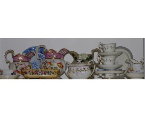 Decorative Ceramics - early 19th century Chamberlains Worcester twin handled sucrier; a graduated pair of English porcelain R