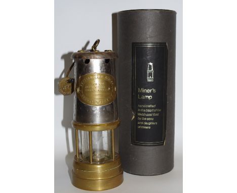 A Welsh miners lamp and tag 