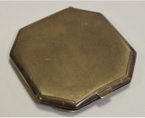 An Art Deco style silver compact, London 1989