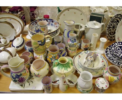 Decorative Ceramics - various examples of Poole Pottery including vases, jugs, etc; Minton, Wedgwood, Masons etc qty
