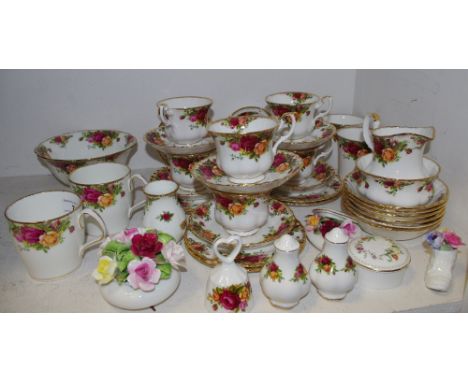 Royal Albert Old Country Roses tea service, for six; a similar set of fruit bowls; ornaments; etc