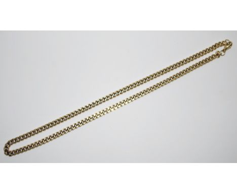 A heavy weight yellow metal chain, stamped 375 to small end link, 40.6g gross