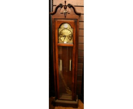 A contemporary longcase clock, the dial inscribed Tempus Fugit, Wood &amp; Sons, 189.5cm high