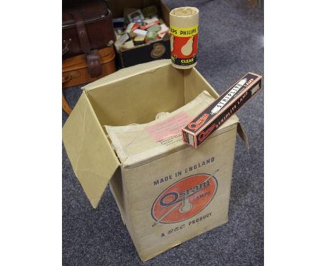 Advertising - lighting, an original Osram Lamps box with Philips light bulbs in original packaging; qty