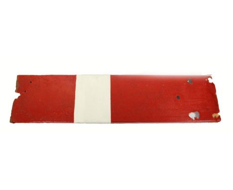 An enamel double sided signal blade, 27 x 105 cm