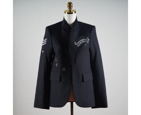 Striking and contemporary, this embellished black wool jacket by Zadig &amp; Voltaire evokes a modern military-inspired aesth