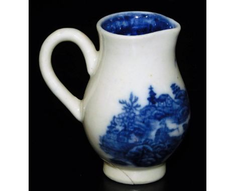 A Caughley miniature sparrow beak jug en-suite, 4.5cm H.  Upon initial inspection there is damage to the base which should be