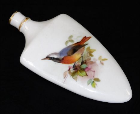 A Royal Worcester scent bottle, decorated with a nut hatch, gilt factory mark, c1900, 9.5cm H.  There is no apparent damage o