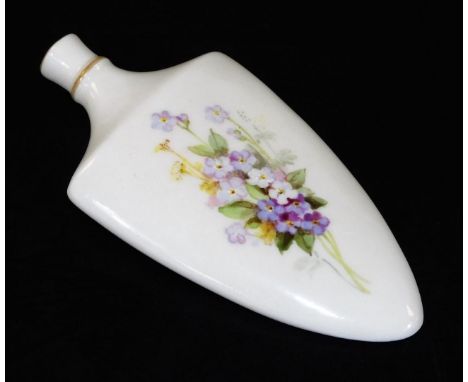 A Royal Worcester scent bottle, decorated with flower sprays,  puce marked, c1900, 9.5cm H.  There is no apparent damage or r