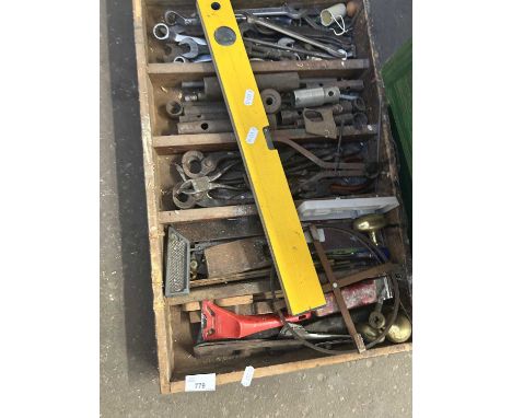 One tray of various spanners, pliers and other tools