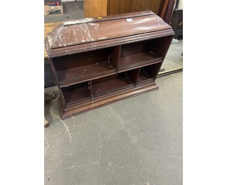 19th Century mahogany wall mounted shelf with moulded cornice