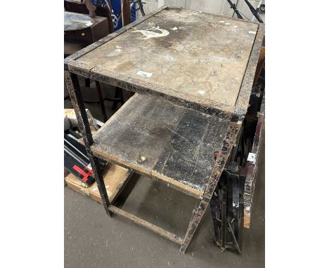 Metal and wood workshop shelf unit