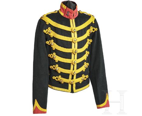 Dolman M 1863 für Mannschaften im 2e régiment de guides, um 1870 - 1880  Dunkelgrünes Grundtuch, die Ärmelaufschläge und der 