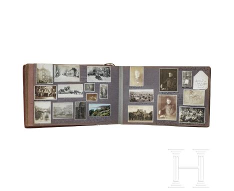 Leutnant Heinrich Hansberg von der Feldflieger-Abteilung 14 - großes Fotoalbum, 1890 - 1917  Ca. 900 eingeklebte beschriftete