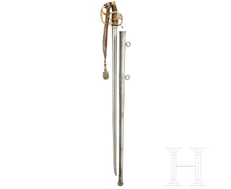 Pallasch M 1825 für Offiziere der Kürassiere als Geschenk-Anfertigung für Ludwig Freiherr von Würtzburg, datiert 1868  Kräfti