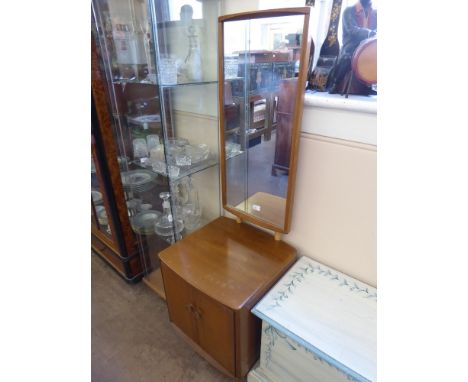 An Ercol Cheval Mirror and Cupboard, approx 49 x 48 x 148 cms