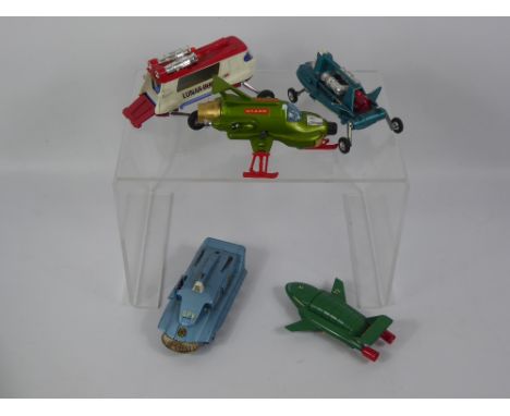 A Quantity of Vintage Die-Cast Vintage Toy Vehicles, including Corgi Lunar Bug, Dinky UFO Interceptor, Dinky Thunderbird, Din