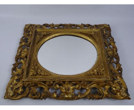 A 19th Century Gilt Wood Mirror, in the Italian style, approx 49 x 44 cms