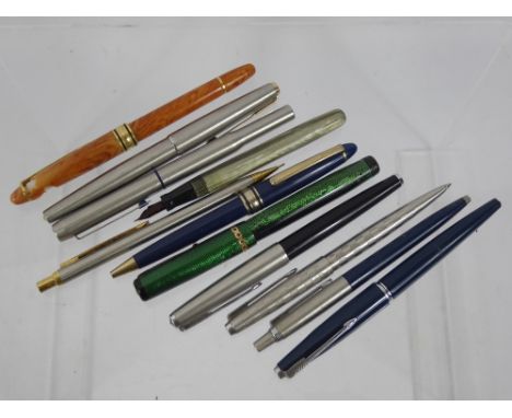A Quantity of Vintage Pens, including Parker and Waterman. (11)