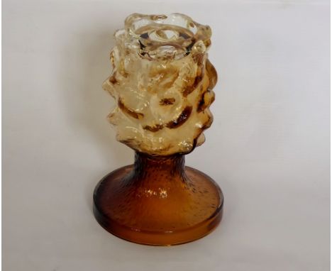Finnish Kaj Blomquist, Kumela Art Glass Candlestick, approx 17 cms