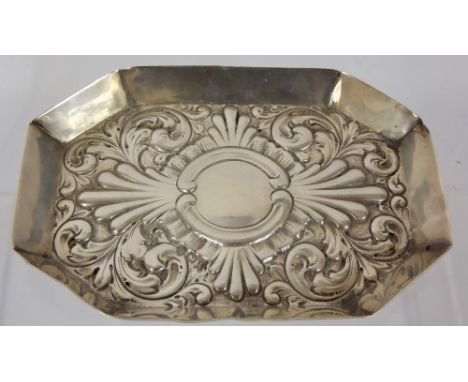 A Sterling Silver Trinket Tray, London hallmark, dated 1895, mm Frederick Bradford Macrea, approx 13 x 9 cms