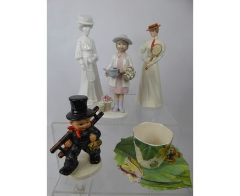Miscellaneous Porcelain Figurines, including Goebel 'Sweep' and 'Centre Court' together with miscellaneous figurines and two 