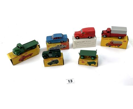 6 boxed Dinky vehicles - 422 Fordson Thames Flat Truck, 261 Telephone Service Van, 136 Vauxhall Viva, 429 Trailer, 413 Austin