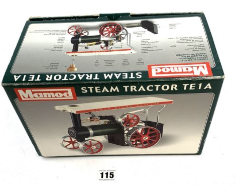 Boxed Mamod Steam Tractor TE1A with instructions and accessories