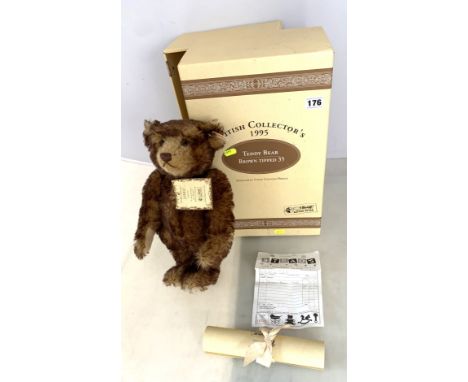 Boxed Steiff British Collector's 1995 Teddy Bear - Brown Tipped 35