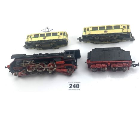 Fleischmann 00 gauge locomotive and tender &amp; Hamo  electric tram and coach