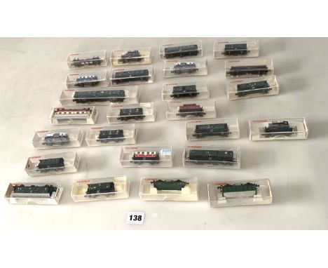 25 cased Fleischmann  N gauge trains
