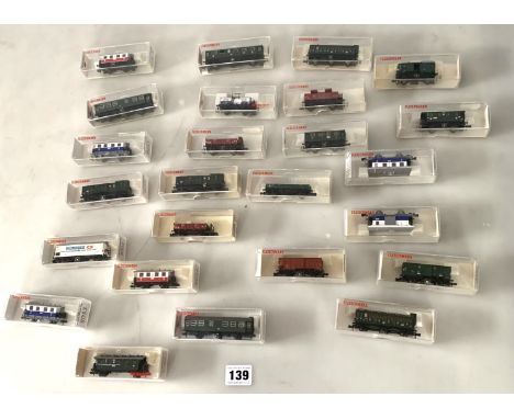 25 cased Fleischmann  N gauge trains