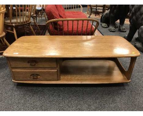 An Ercol light elm two drawer coffee table