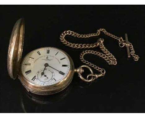 A fine 9ct gold full hunter key wound pocketwatch, the enamel dial signed John Forrest London, Chronometer Maker to the Admir