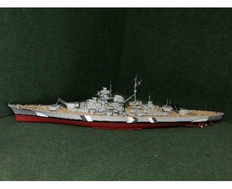 A large remote controlled scale model of a German battle ship